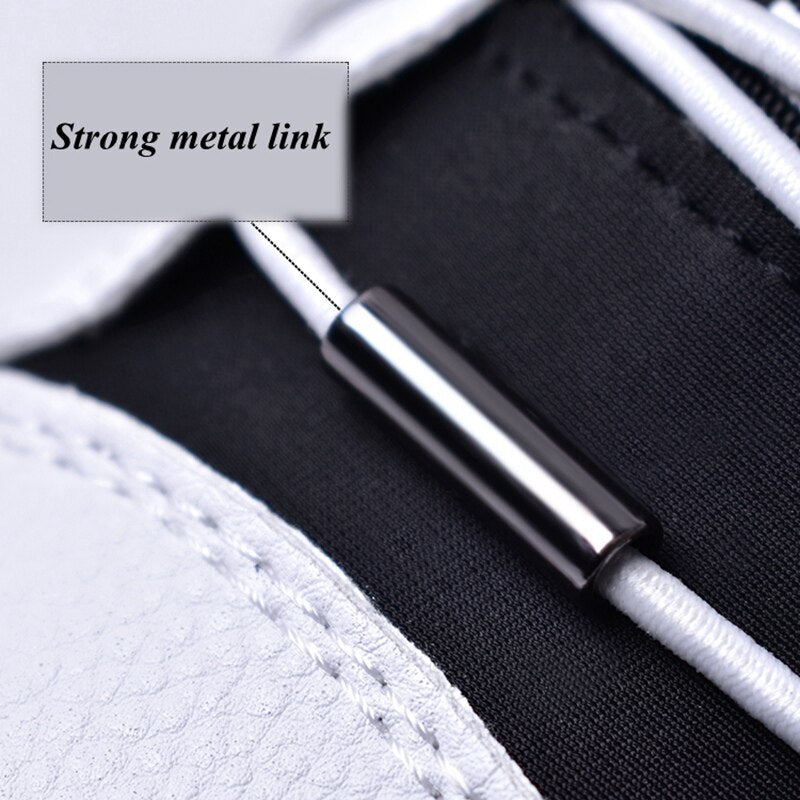 "Metal Lock No Tie Elastic Shoelaces - Easy, Quick, and Stylish!"